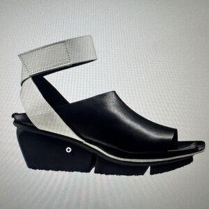 Chic Black and White Wedge Sandals